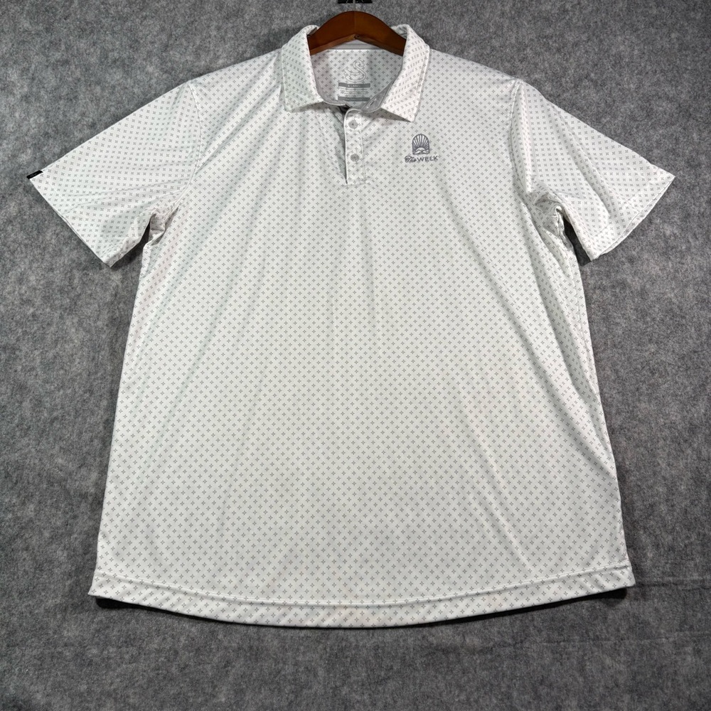 Swannies Mens gray/White Graphic‎ Performance Golf Polo Size XL